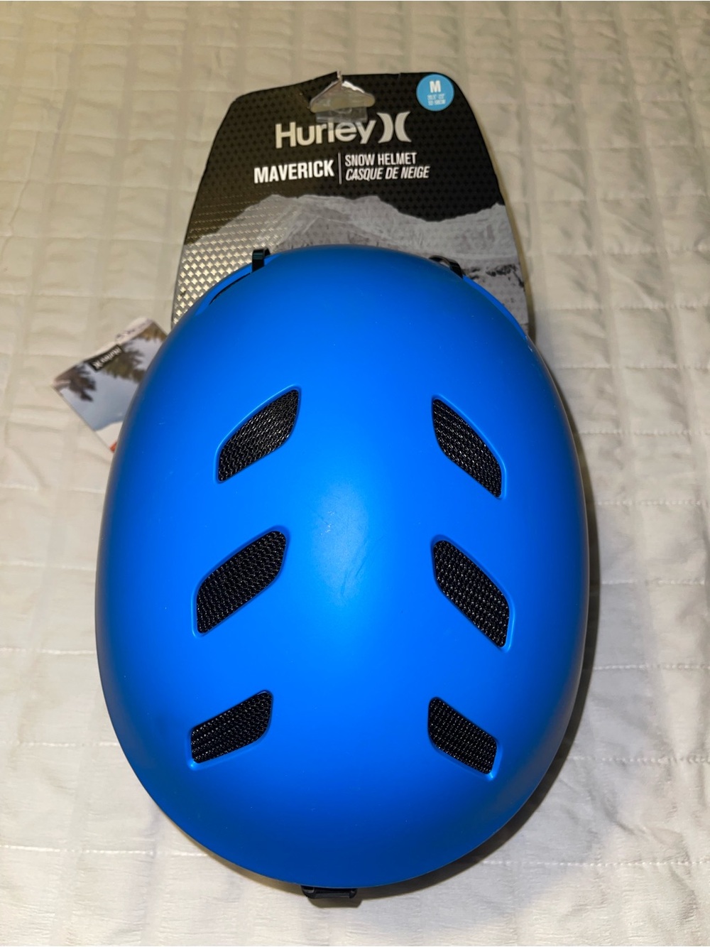 Hurley Maverick Bright Blue Ski/Snow Helmet with Black Vents